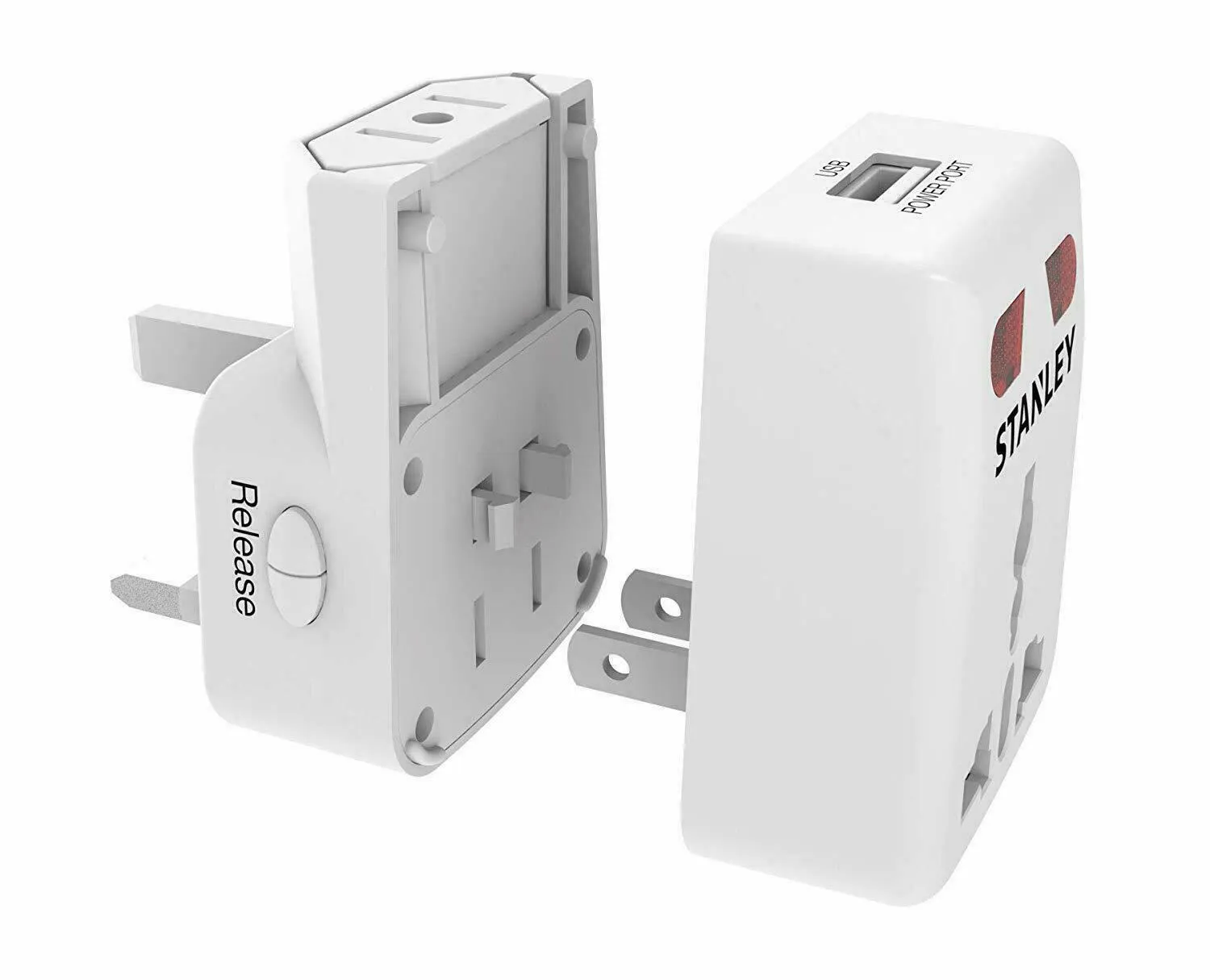 (1 Pack) Stanley UNIVERSAL Worldwide TRAVEL ADAPTER For 150  Countries, White