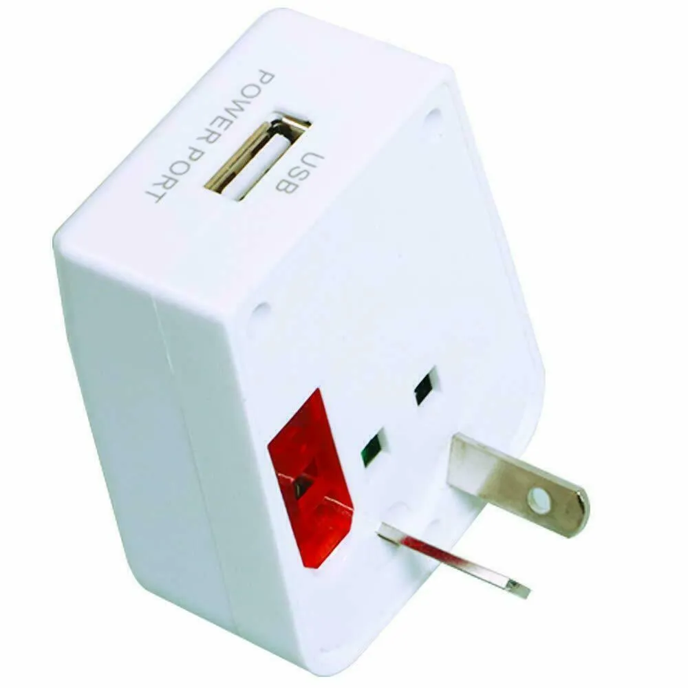 (1 Pack) Stanley UNIVERSAL Worldwide TRAVEL ADAPTER For 150  Countries, White