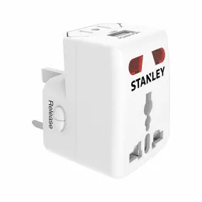 (1 Pack) Stanley UNIVERSAL Worldwide TRAVEL ADAPTER For 150  Countries, White