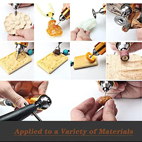 1000W 30000RPM Electric Flex Shaft Rotary Tool Foot Pedal Control Flex Shaft Hanging Grinder Carver Can Forward-Reverse Rotation, Multi-function Kit