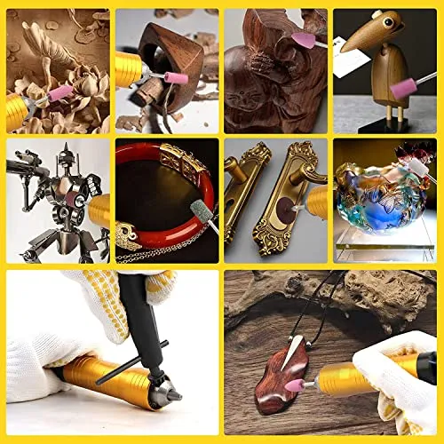 1000W 30000RPM Electric Flex Shaft Rotary Tool Foot Pedal Control Flex Shaft Hanging Grinder Carver Can Forward-Reverse Rotation, Multi-function Kit