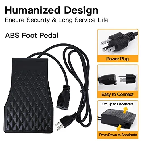 1000W 30000RPM Electric Flex Shaft Rotary Tool Foot Pedal Control Flex Shaft Hanging Grinder Carver Can Forward-Reverse Rotation, Multi-function Kit