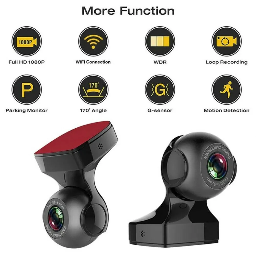 170 Degree Wifi Car  Driving  Recorder Hd 1080p Wide-angle Super