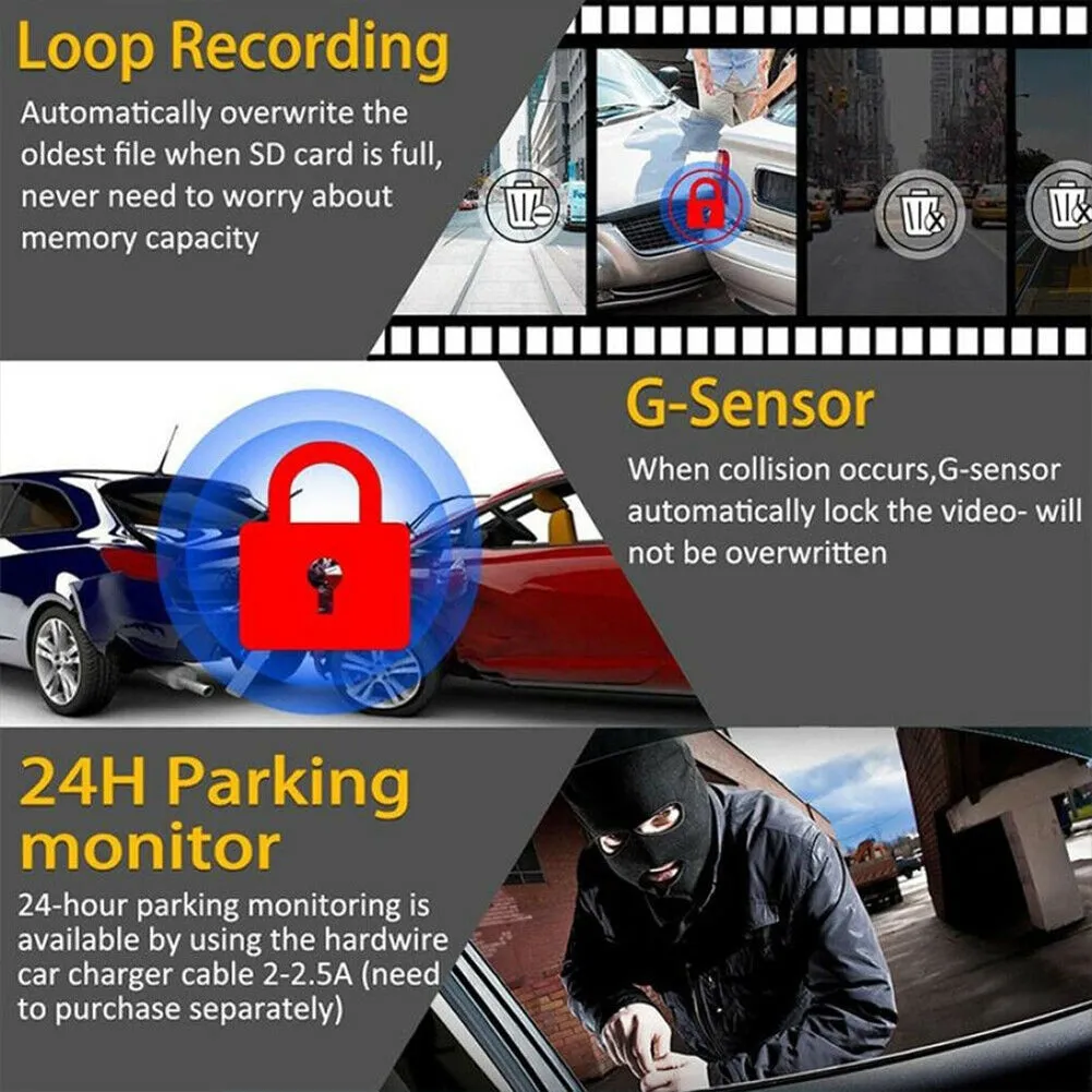 170 Degree Wifi Car  Driving  Recorder Hd 1080p Wide-angle Super