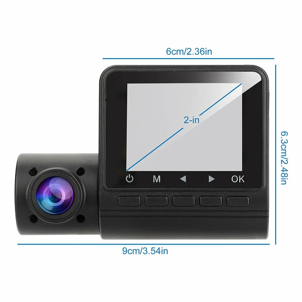 2-inch Dual-lens Driving Recorder 1080P Front Car Night Vision