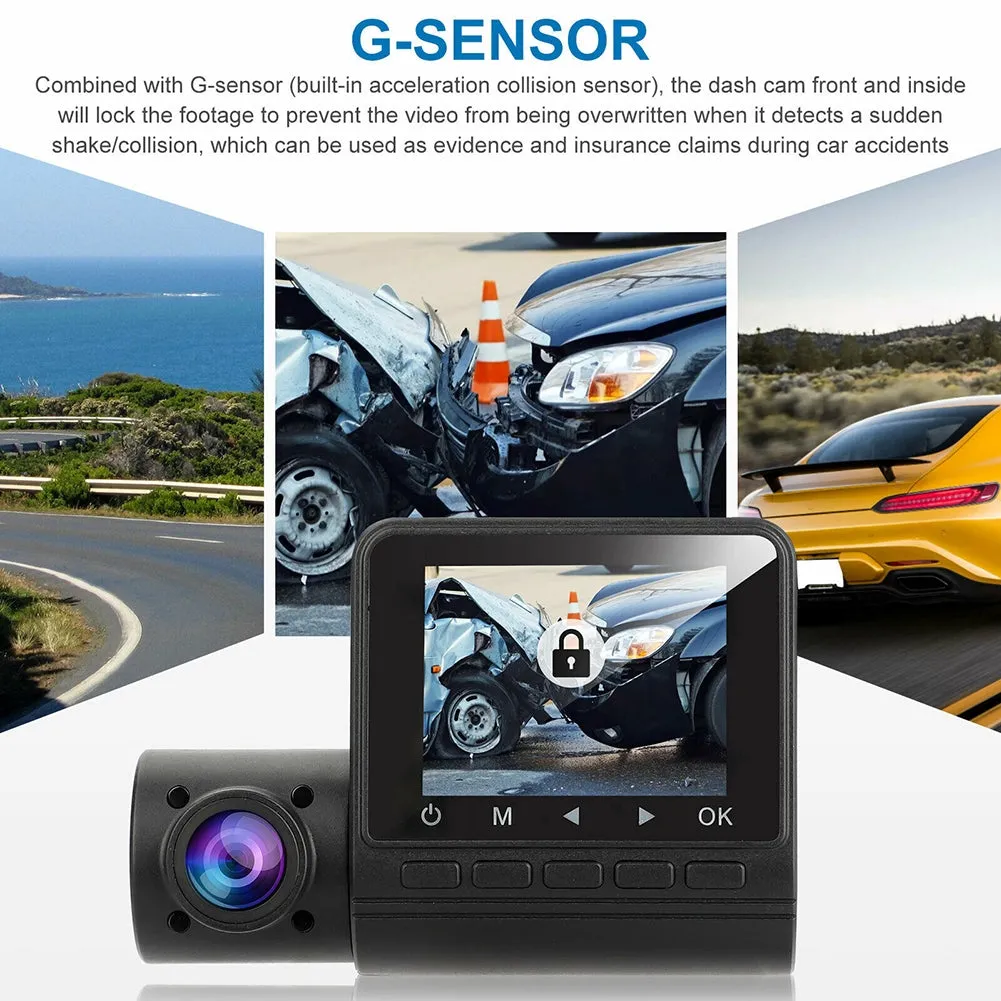 2-inch Dual-lens Driving Recorder 1080P Front Car Night Vision