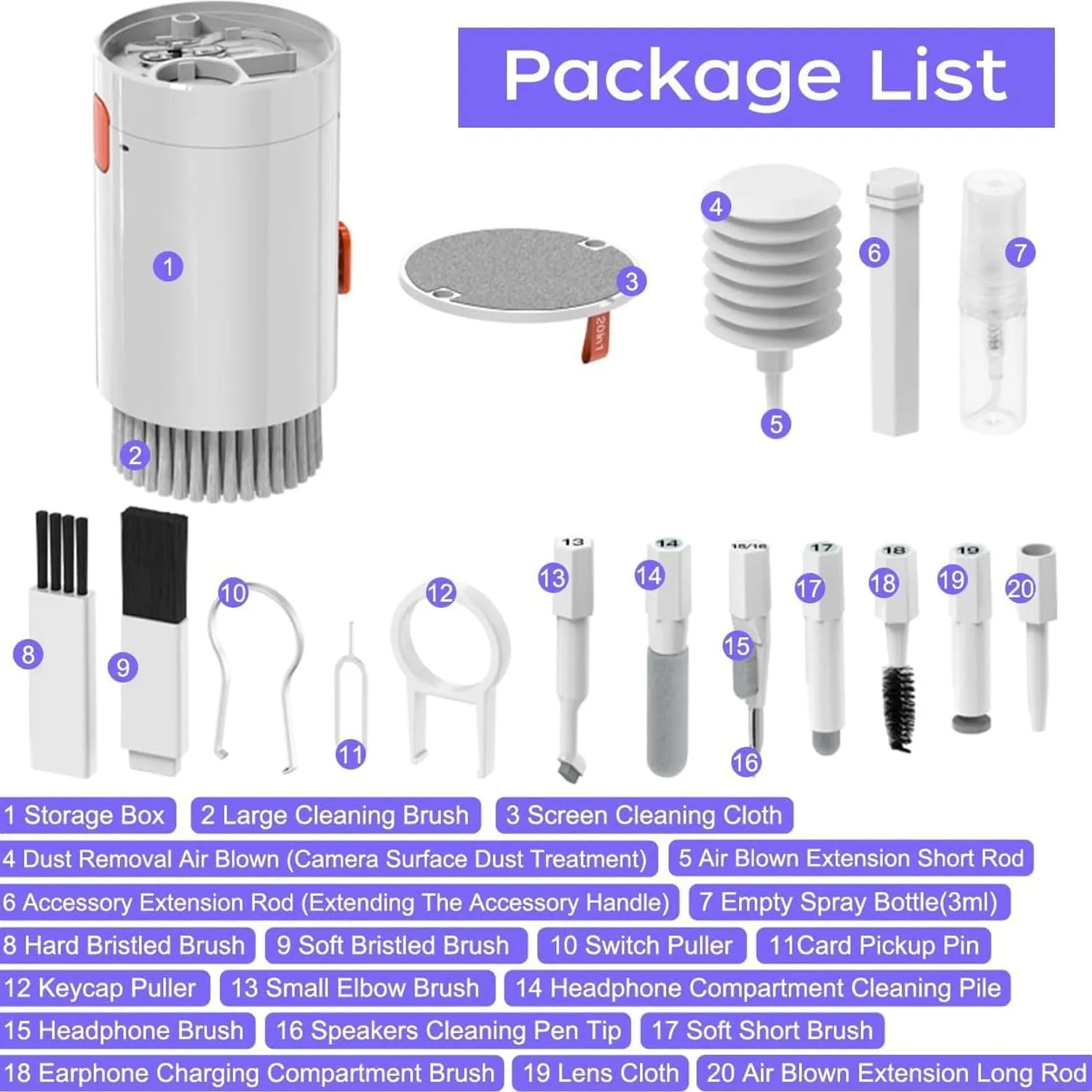 20-in-1 Keyboard Cleaner Kit for Devices & Screens