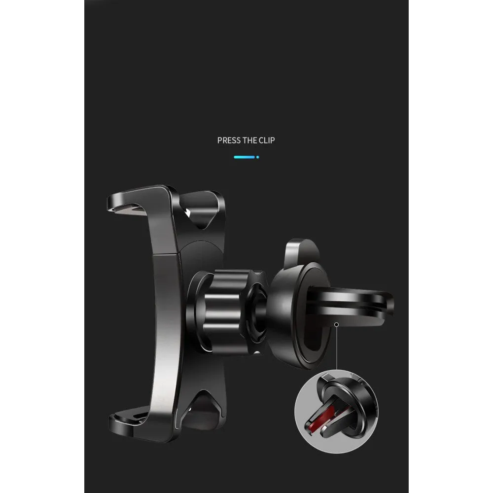 3 in 1 Car GPS Smartphone Holder: Dashboard / Visor Clamp   AC Grid Clip for Motorola Moto One Zoom (2019) - Black