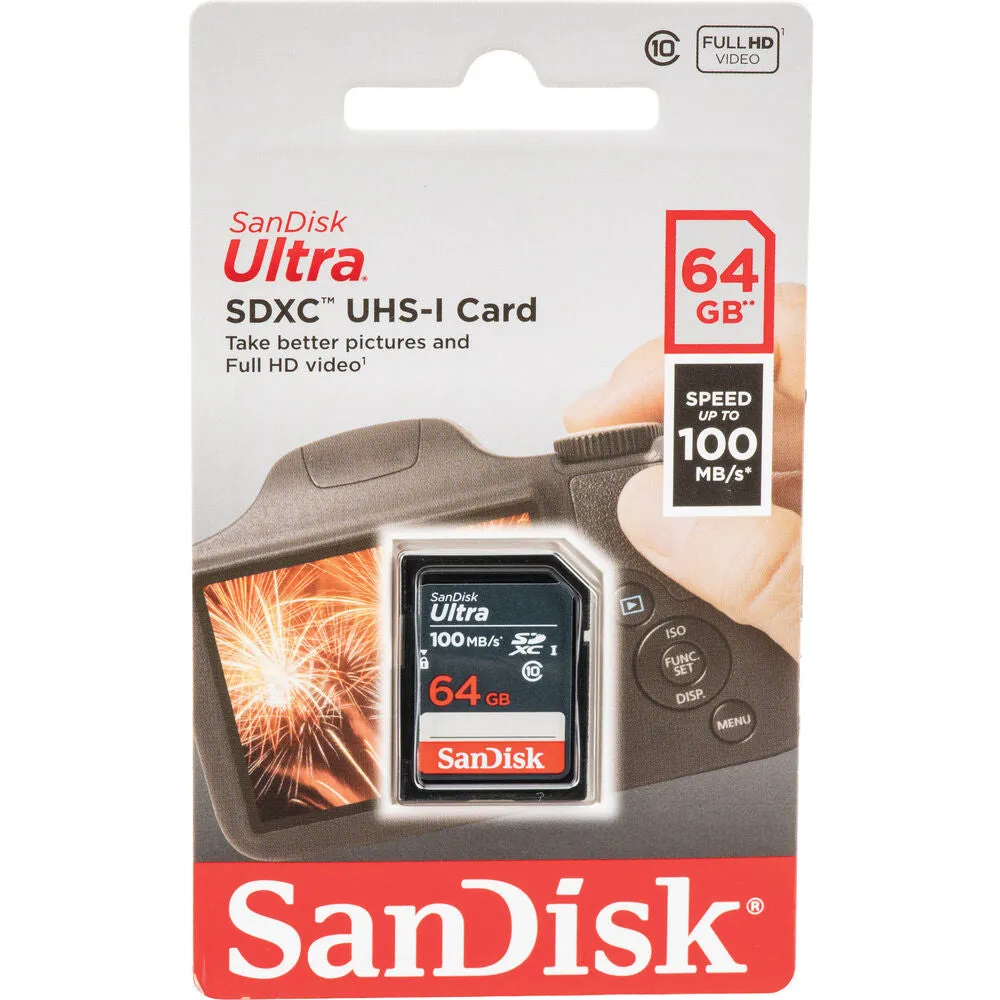 3x SanDisk 64GB Ultra SDXC UHS-I Memory Card   Memory Card Holder