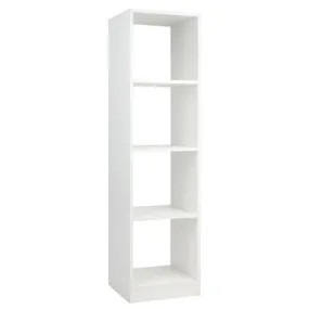 5 Tiers 4-Cube Narrow Bookshelf with 4 Anti-Tipping Kits-White