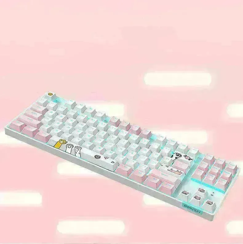 87 Key Rgb Light Effect Green Axis Portable Mechanical Keyboard