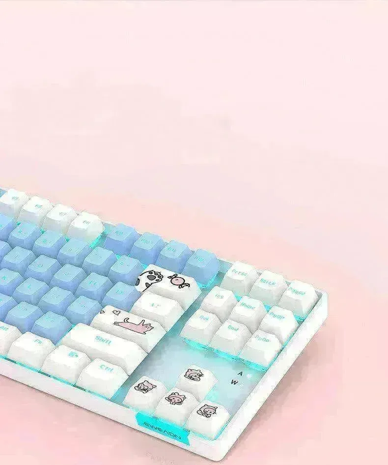87 Key Rgb Light Effect Green Axis Portable Mechanical Keyboard