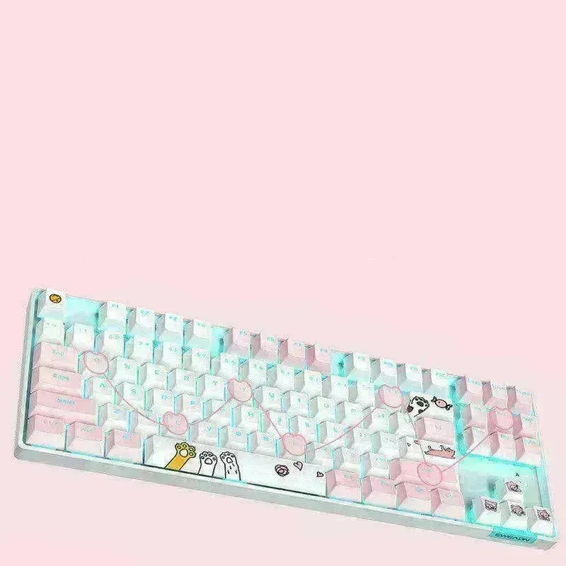 87 Key Rgb Light Effect Green Axis Portable Mechanical Keyboard