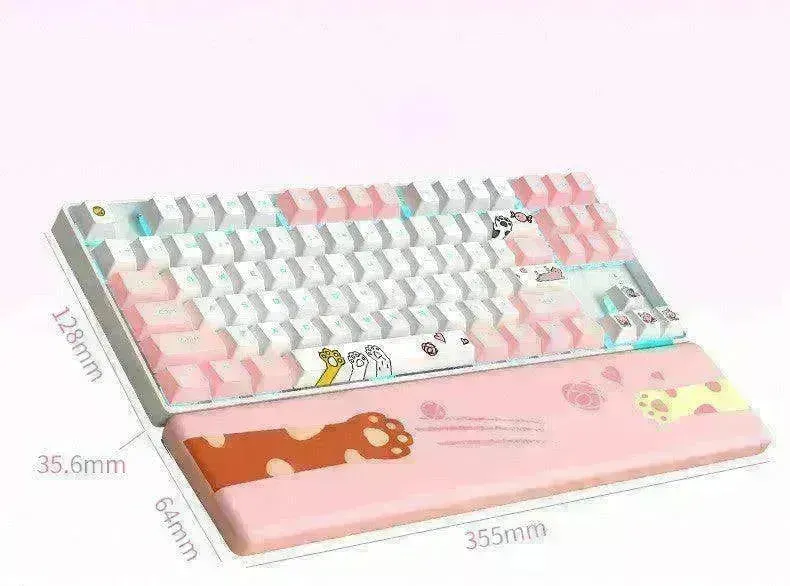 87 Key Rgb Light Effect Green Axis Portable Mechanical Keyboard