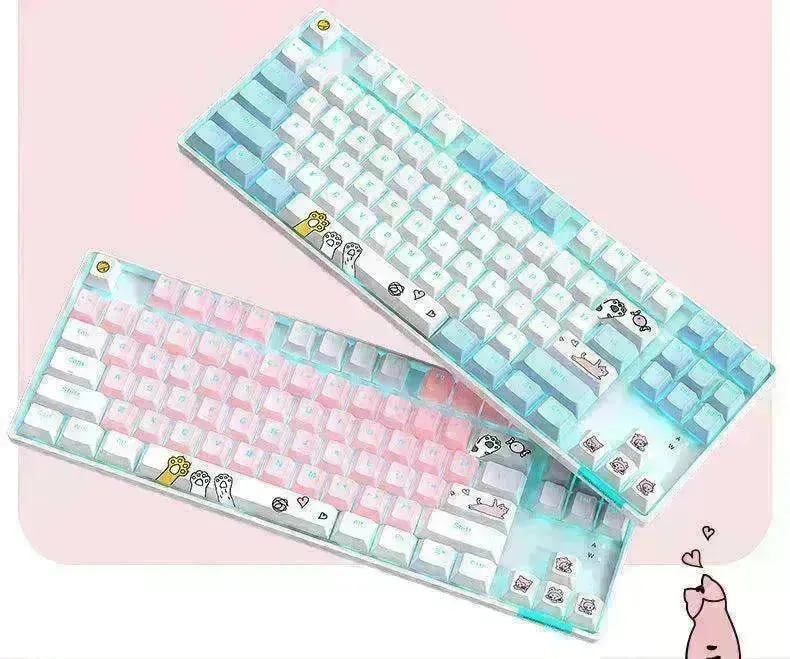 87 Key Rgb Light Effect Green Axis Portable Mechanical Keyboard