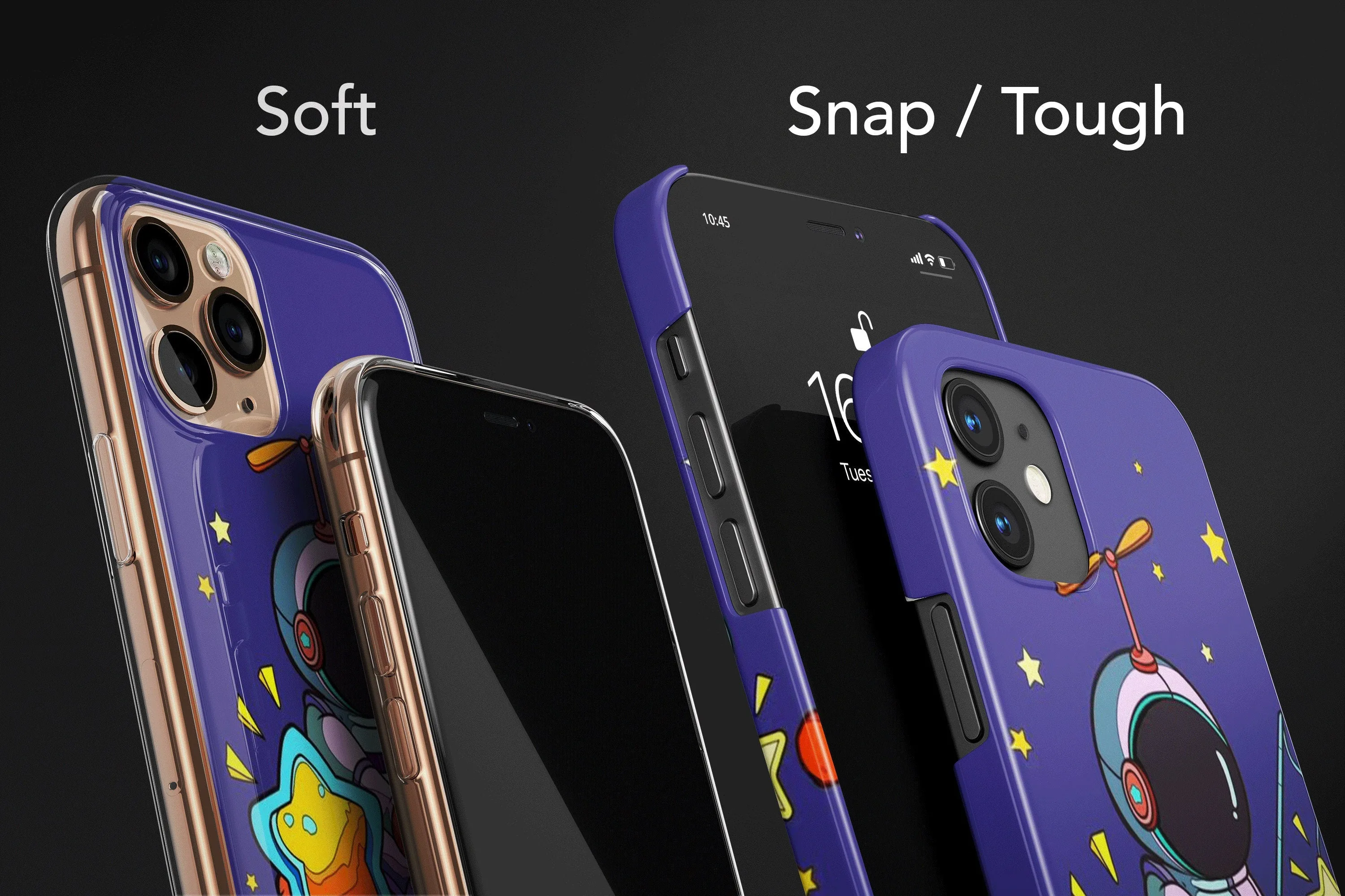 Aesthetic Astronaut Phone Case, Space Cartoon Phone Case, Cute Stars Planet Cover