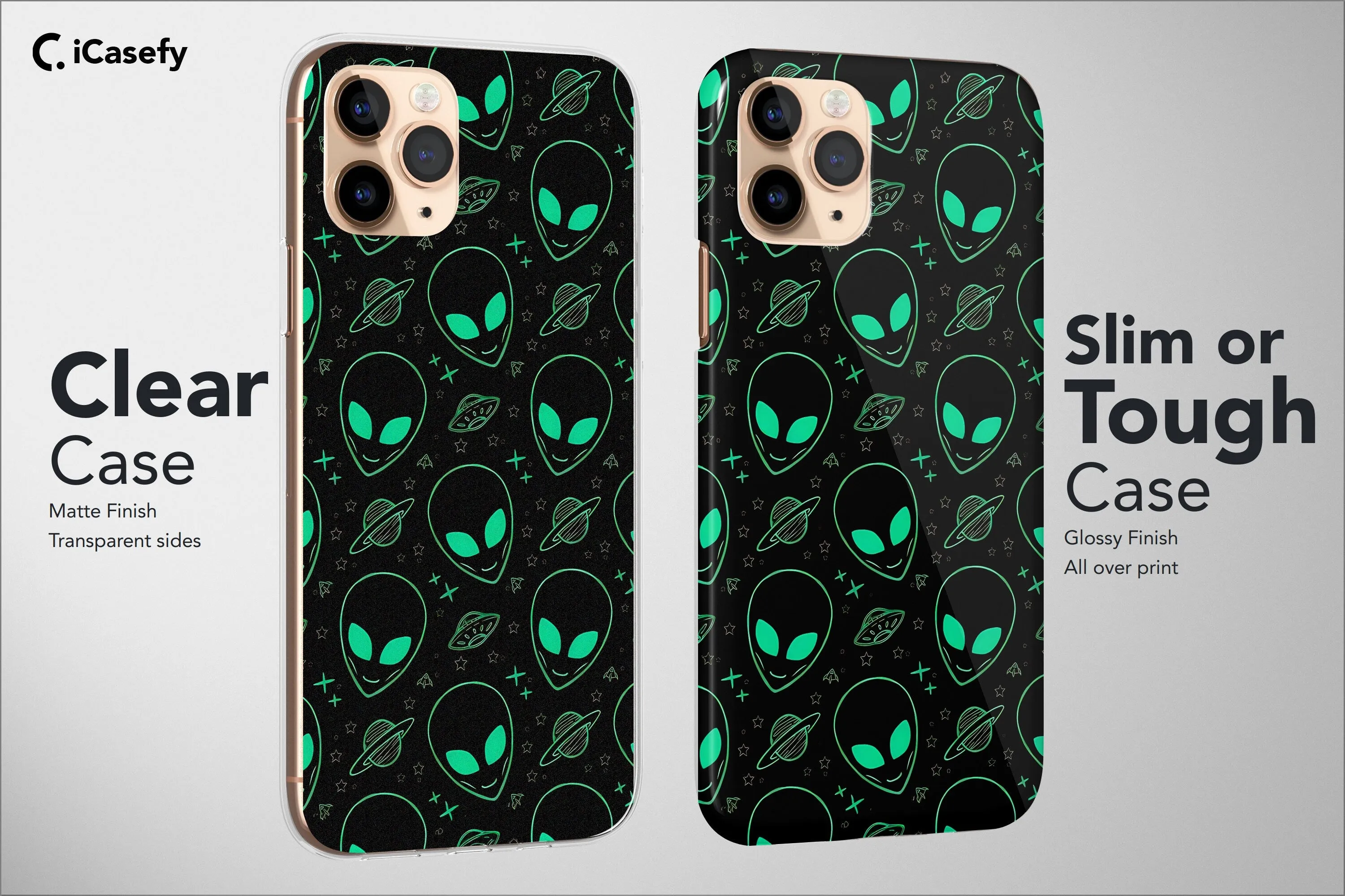 Alien Phone Case Aesthetic Collage Space Green Cover