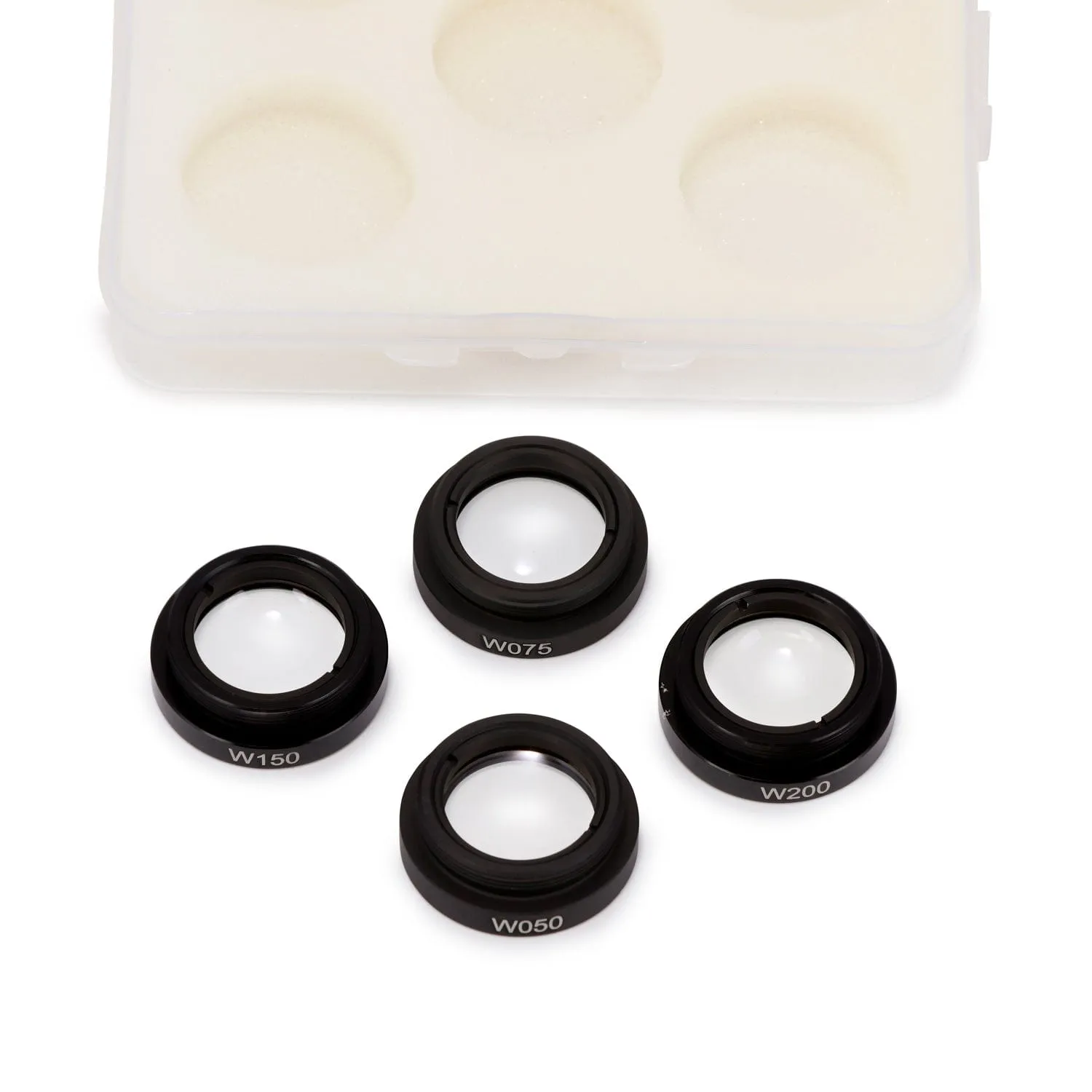 AmScope Set of Objective Lenses for DM756 and H756 Digital Microscopes - 0.5X, 0.75X, 1.5X, 2.0X
