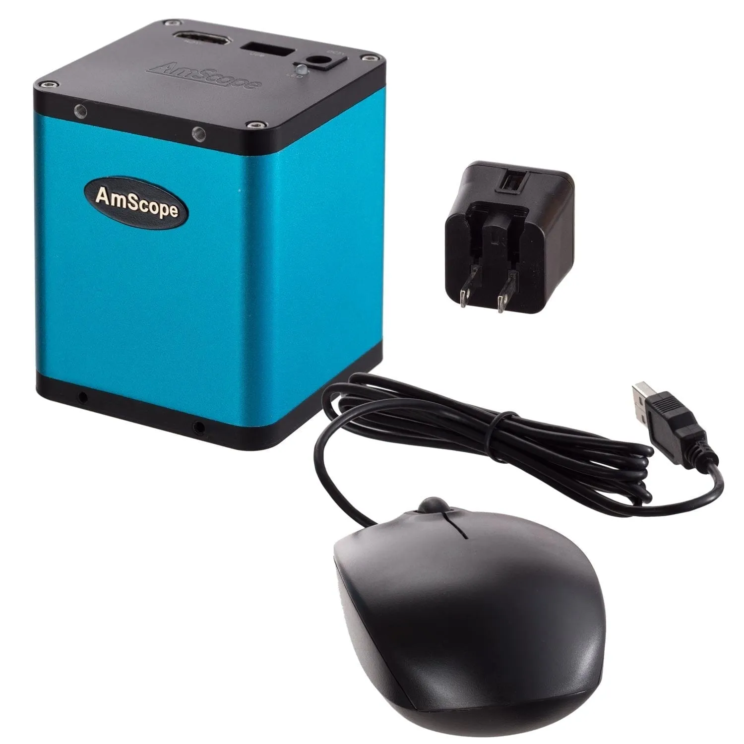 AmScope SM-1 Industrial Inspection Zoom Stereo Microscope w/Auto Focus Camera on Pillar Stand with Small Base