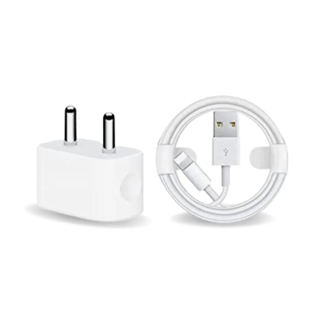 Apple iPhone 8 Plus Mobile Charger With Lightning To Usb Charge and Data Sync Lightning Cable 1M White
