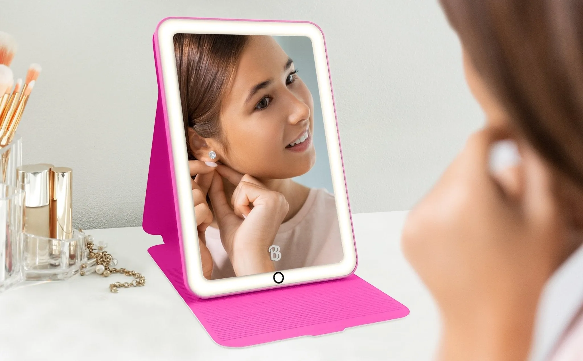 Barbie Travel Mirror with Light and Adjustable Stand