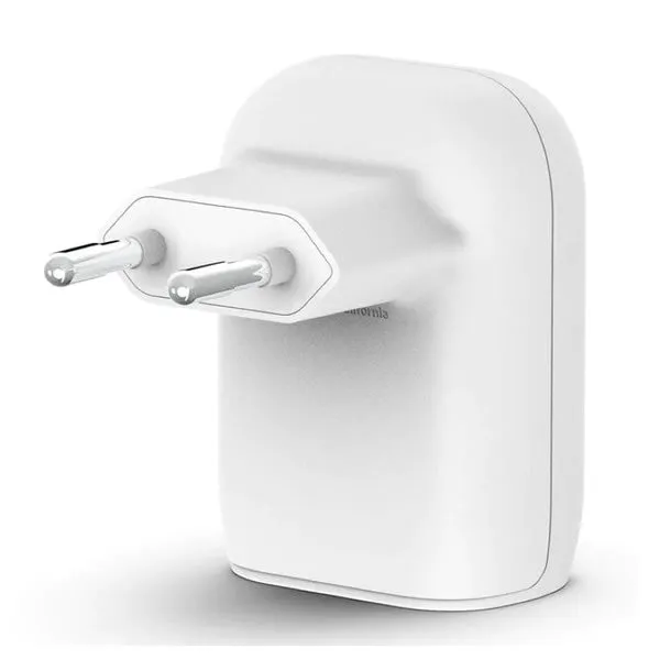 BELKIN BoostCharge 37W Dual-port USB Type-A and Type-C with PPS Wall Charger White