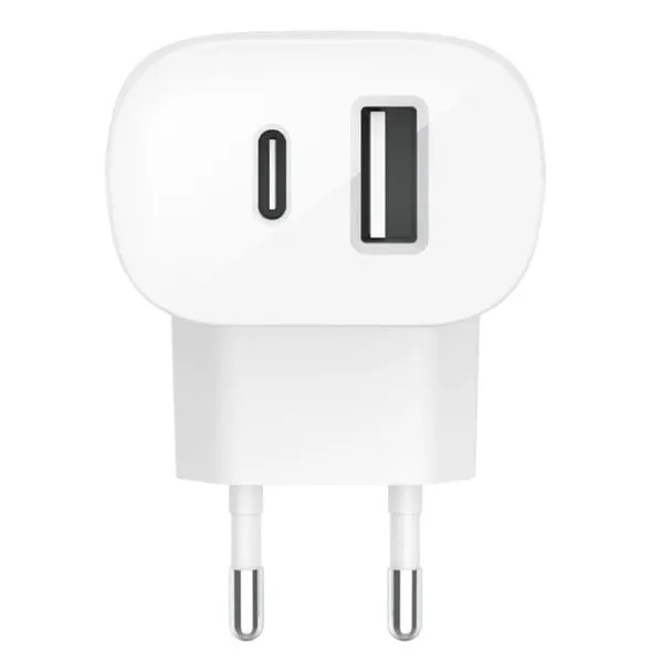 BELKIN BoostCharge 37W Dual-port USB Type-A and Type-C with PPS Wall Charger White