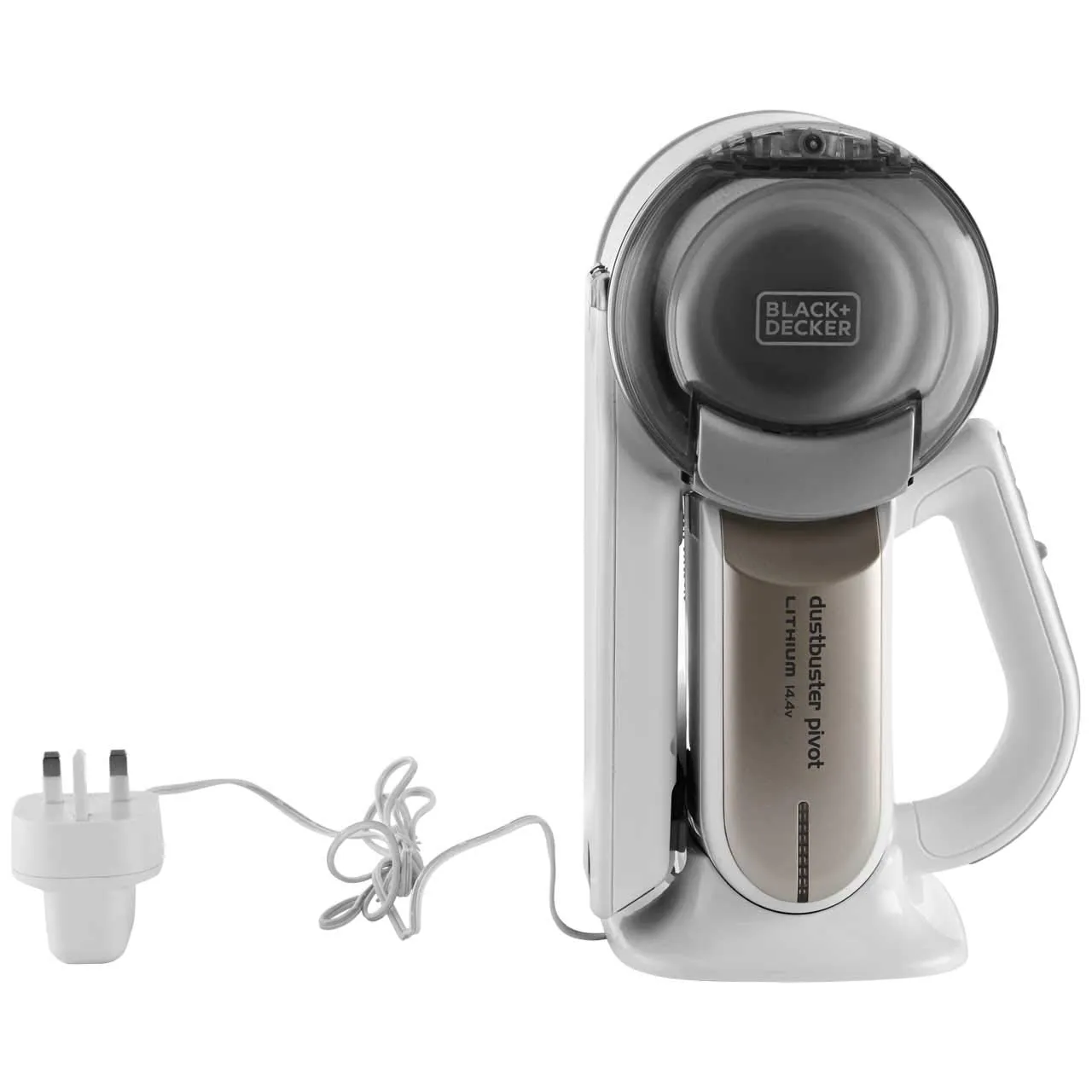 BLACK DECKER Cordless Handheld Portable Vacuum Cleaner 14.4 V 1.5 Ah Li-Ion Battery 27.5 Air Watts Suction Power Champagne/White PV1420L-B5