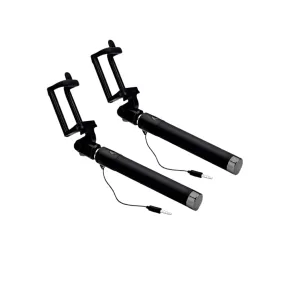 Black Extendable 2x Selfie Stick (Android iOS/ iPhone 6 6S 7 Plus) - Bestie Bundle