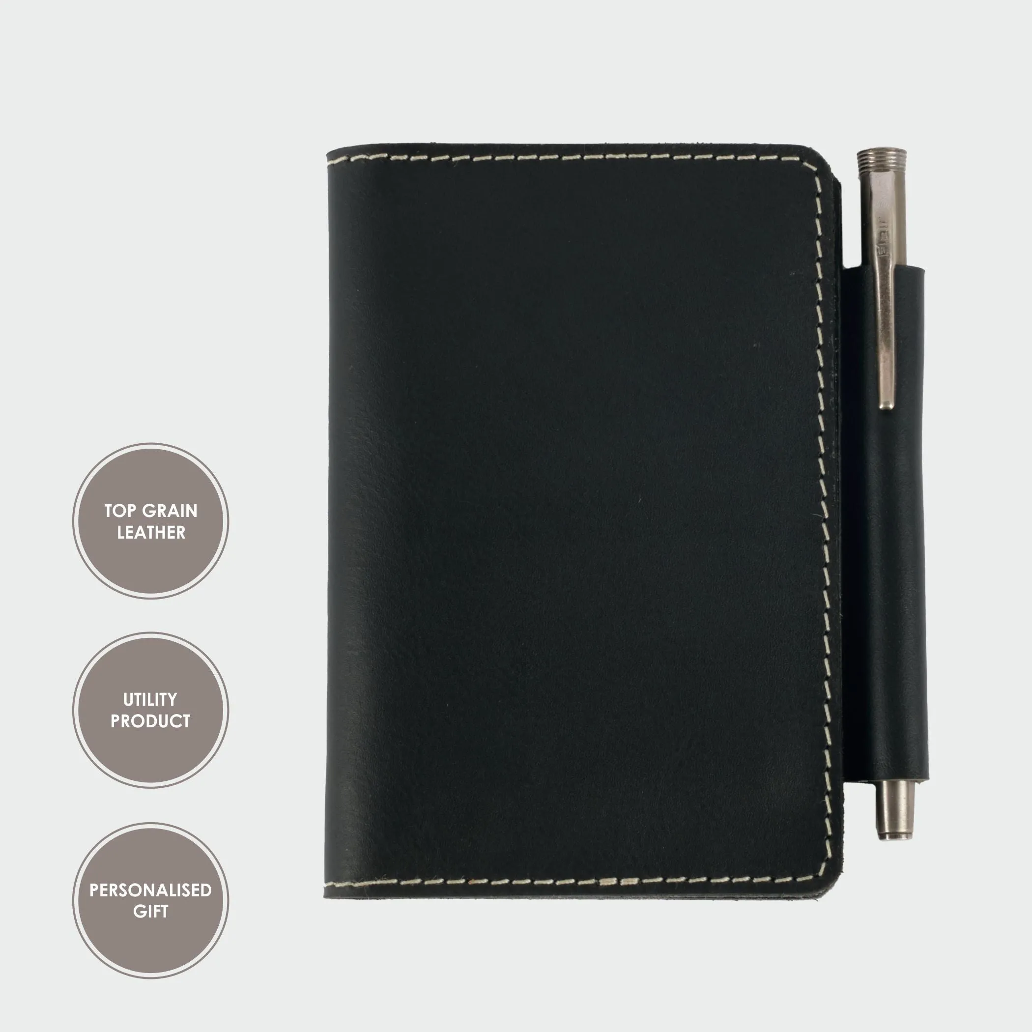 Black Leather Passport Cover