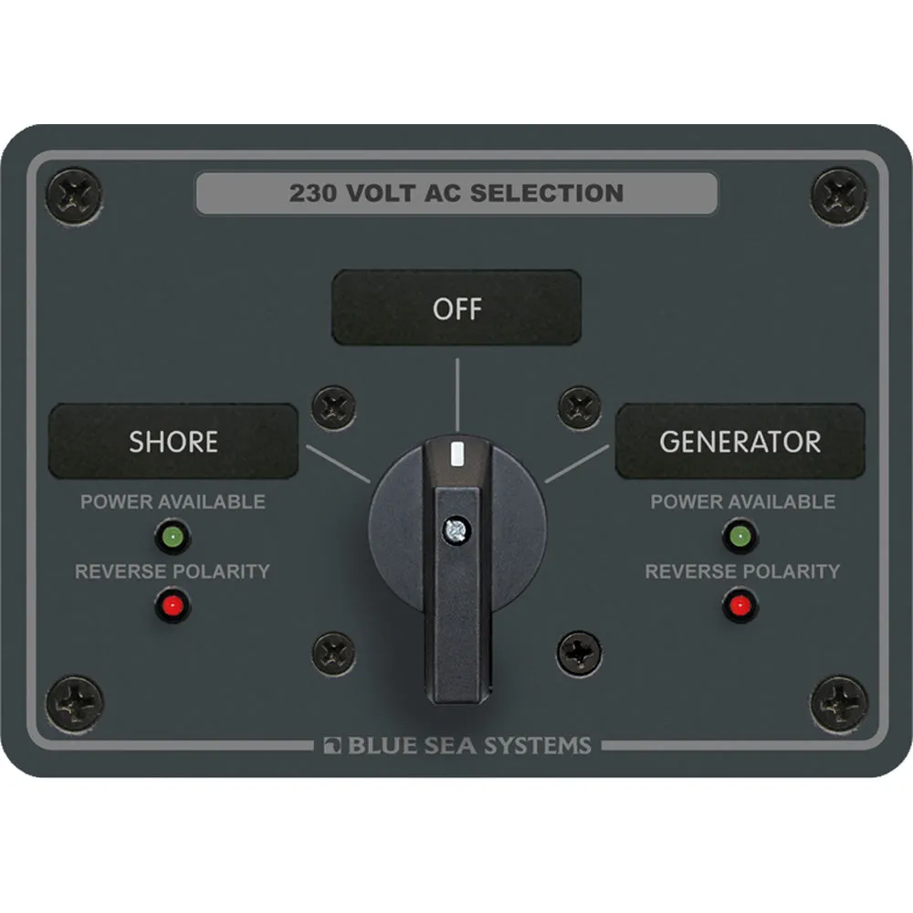 Blue Sea 8359 AC Rotary Switch Panel 30 Ampere 2 Positions   OFF, 2 Pole