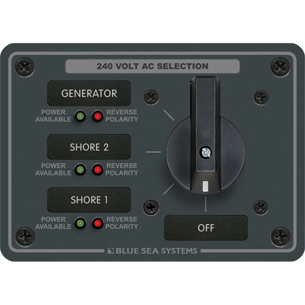 Blue Sea 8361 AC Rotary Switch Panel 65 Ampere 3 Positions   OFF, 3 Pole [8361]