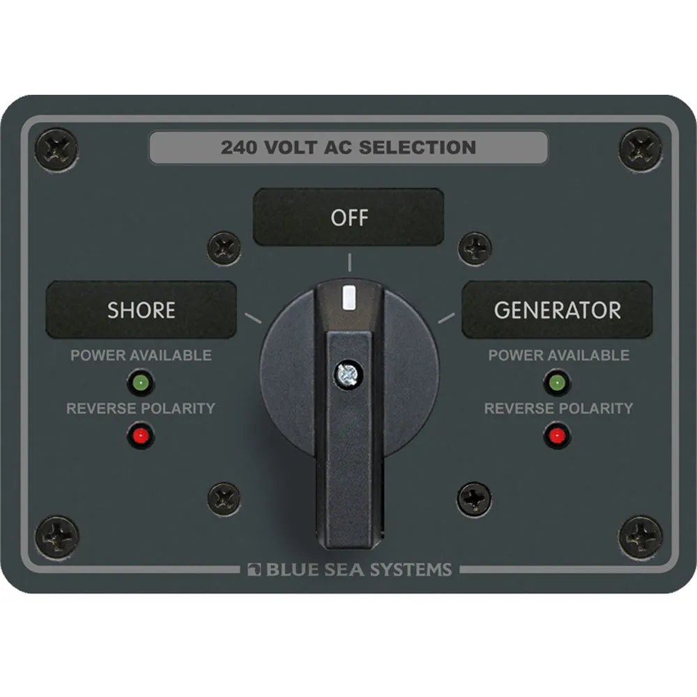 Blue Sea 8363 AC Rotary Switch Panel 65 Ampere 2 Positions   OFF, 3 Pole [8363]