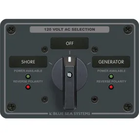 Blue Sea 8365 AC Rotary Switch Panel 65 Ampere 2 Positions   OFF, 2 Pole [8365]