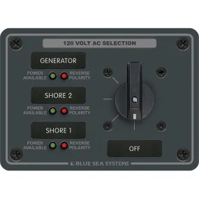 Blue Sea 8366 AC Rotary Switch Panel 30 Ampere 3 Positions   OFF, 2 Pole [8366]