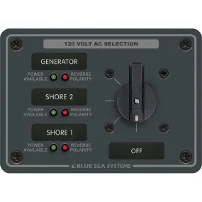 Blue Sea 8366 AC Rotary Switch Panel 30 Ampere 3 Positions   OFF, 2 Pole