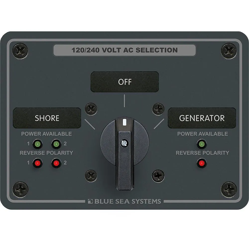Blue Sea 8386 AC Rotary Switch Panel 30 Ampere 2 Positon   OFF, 4 Pole [8386]