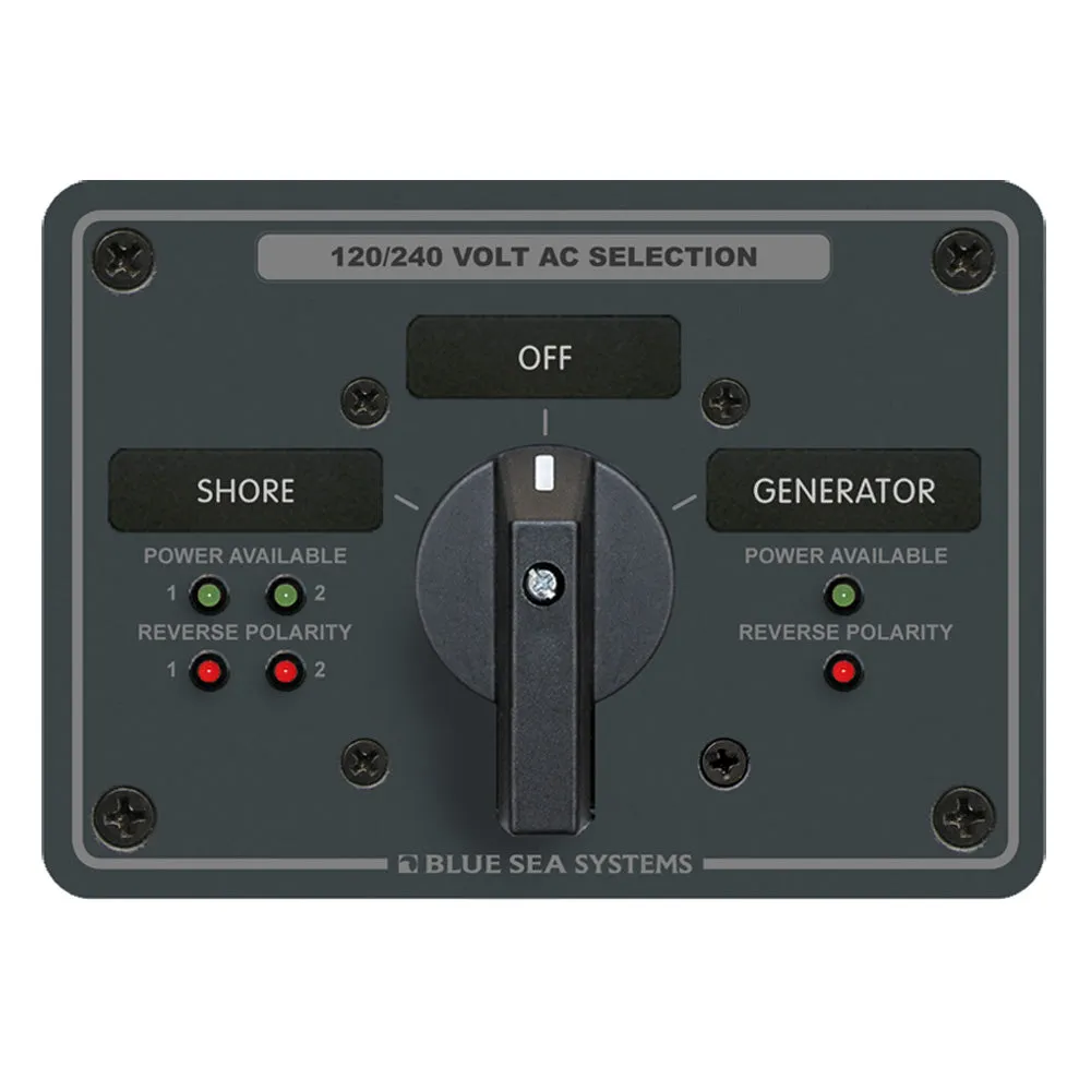 Blue Sea AC Rotary Switch Panel 65AMP - 2 Positions   OFF - 4 Pole