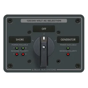 Blue Sea AC Rotary Switch Panel 65AMP - 2 Positions   OFF - 4 Pole
