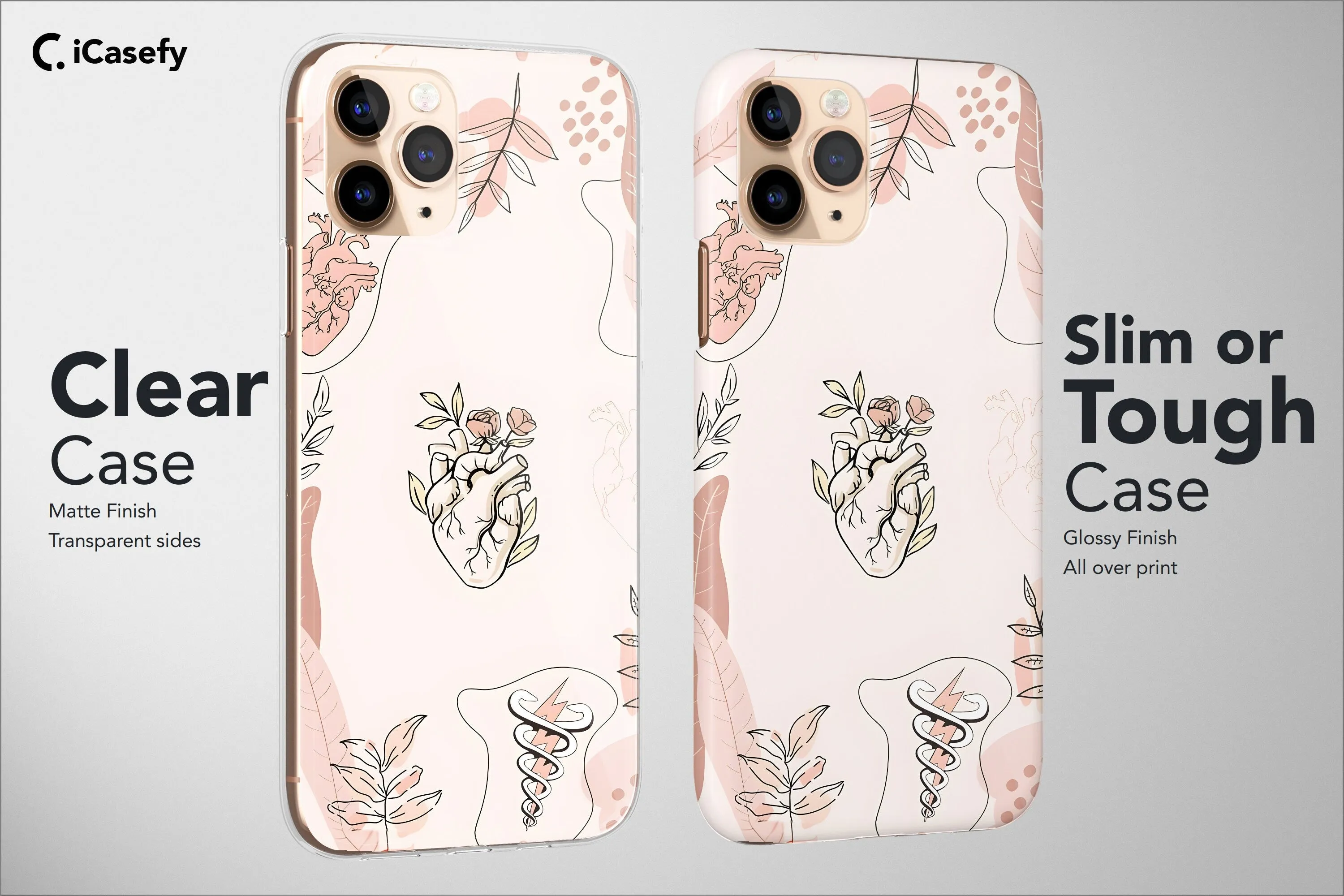 Boho Nurse Phone Case, Anatomy Phone Case, Aesthetic Phone Case, Hospital Phone Case