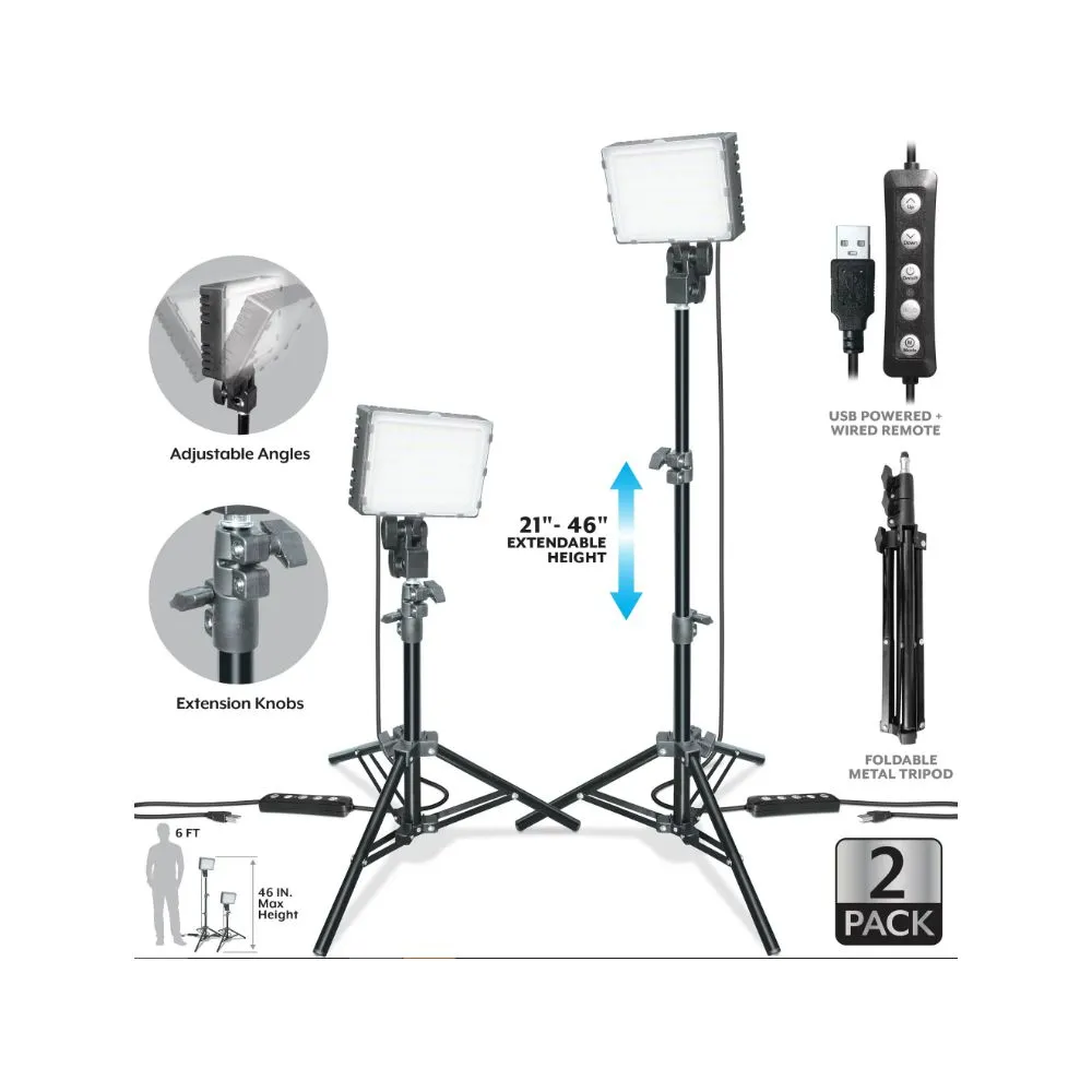 Bower Wa-clkrgb2 2-Pack Content Creator LED Light Kit