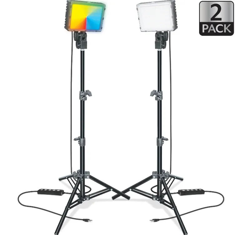 Bower Wa-clkrgb2 2-Pack Content Creator LED Light Kit