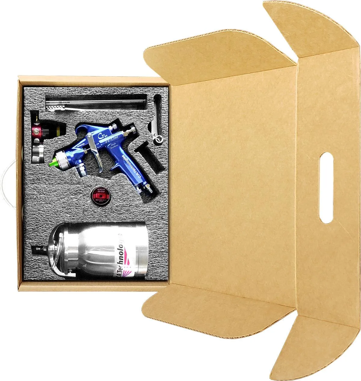 C.A Technologies CPR-FE (Finish Excellence) Compact Pressure Feed Spray Gun - CAT Pack w/ 1 QT Aluminum Cup