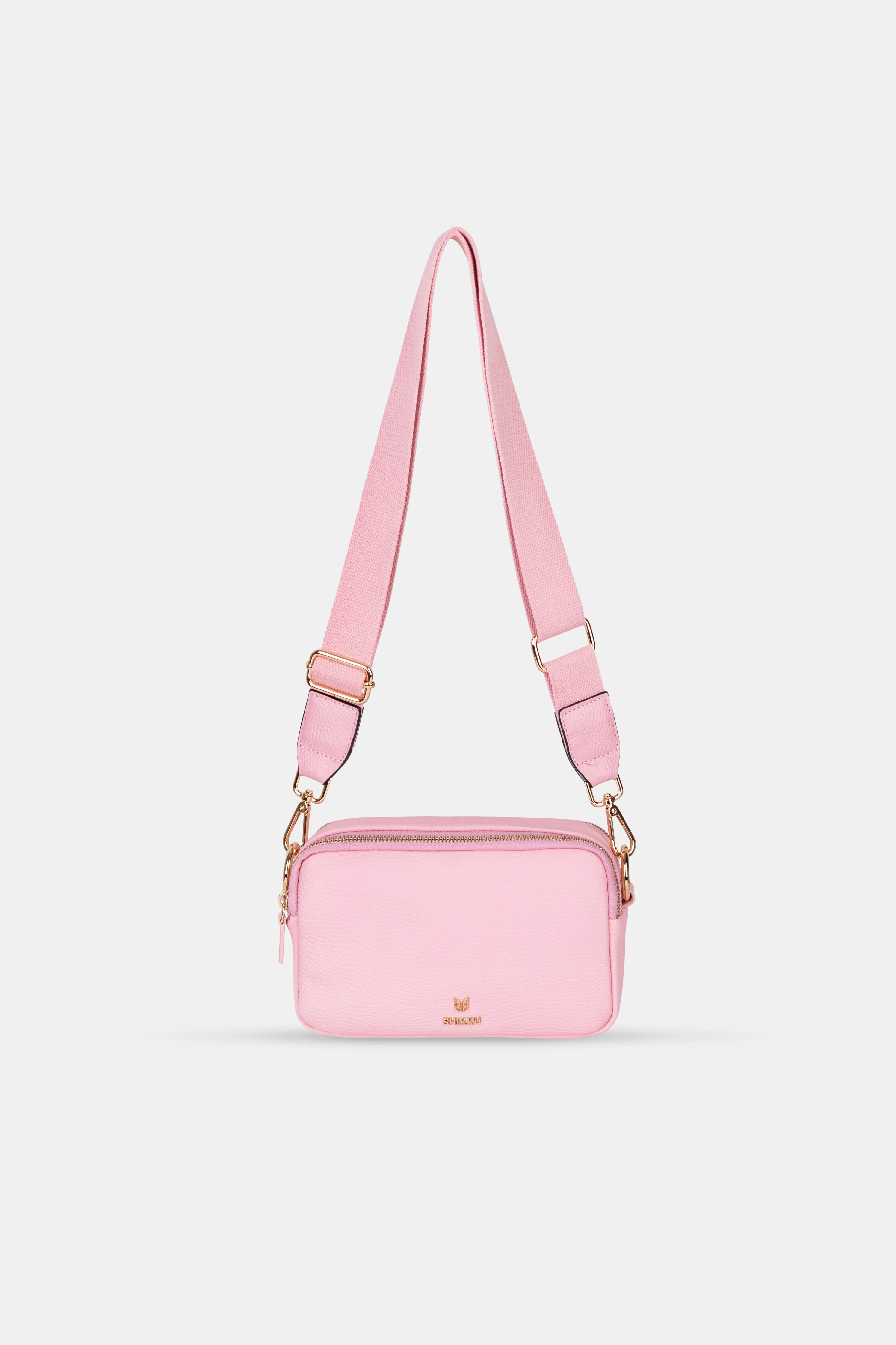 Camera Leather Bag - Rose Pink