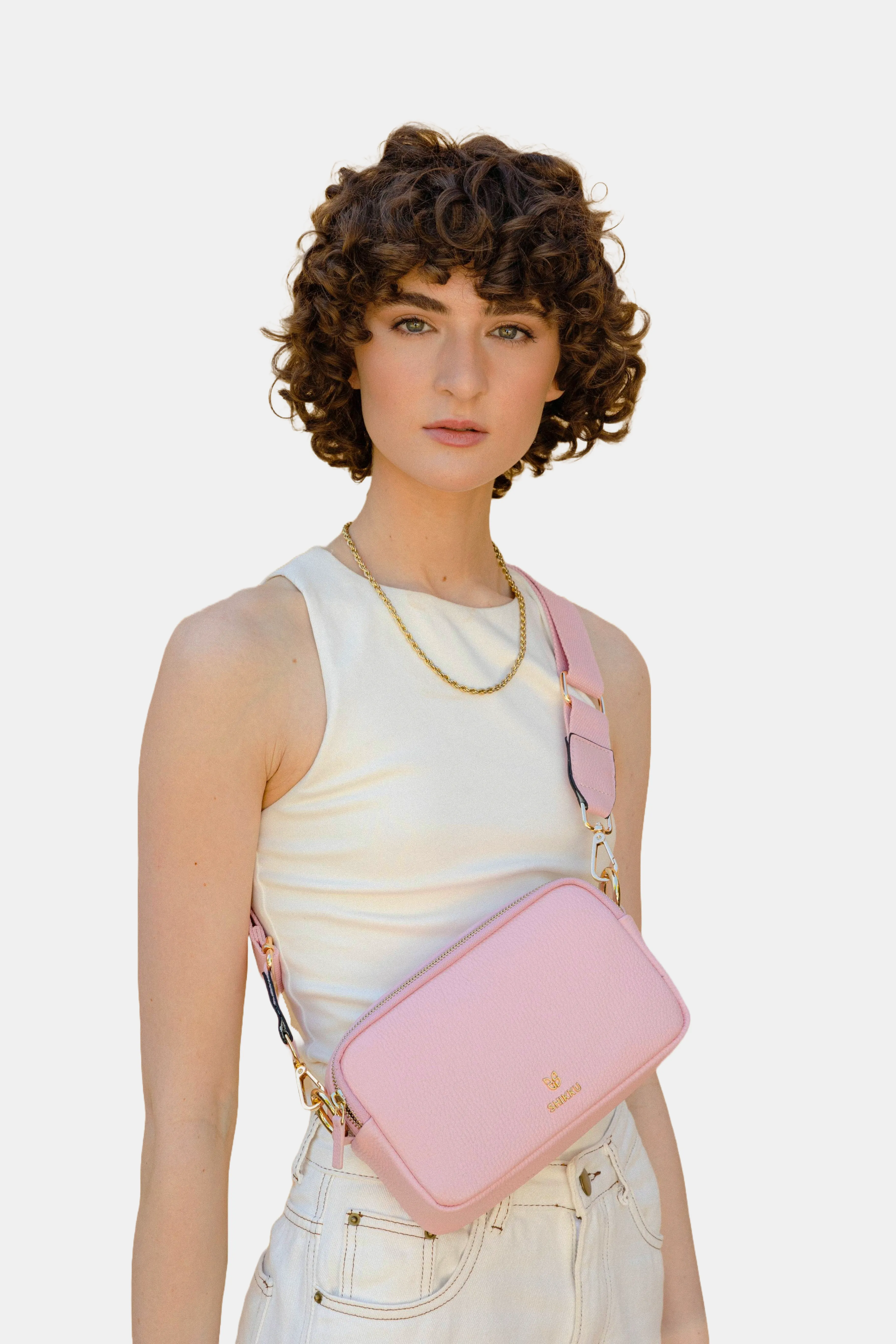 Camera Leather Bag - Rose Pink