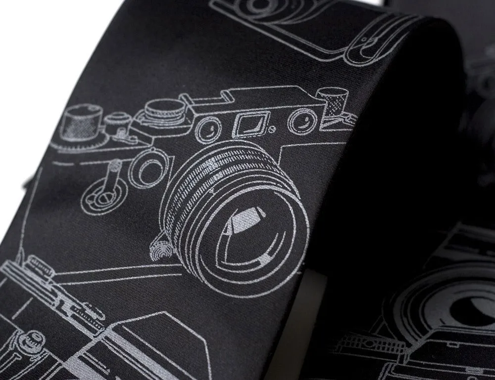 Camera Print Necktie. Photographer Tie.