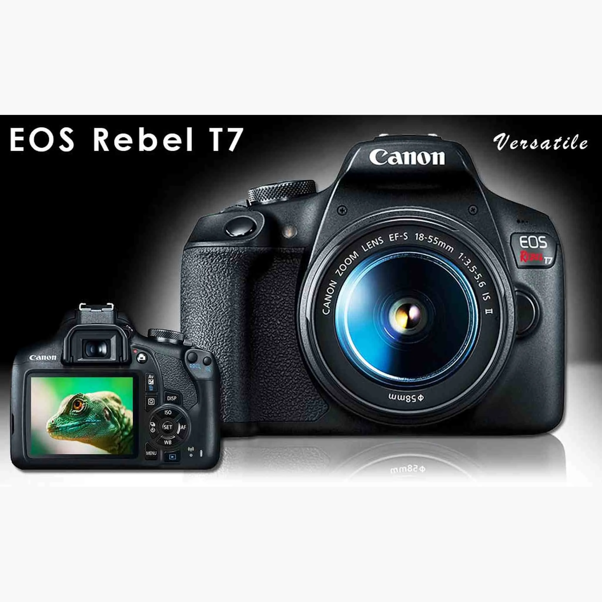 Canon EOS Rebel T7 DSLR Camera with 18-55mm DC III Lens, Bag Bundle and Cleaning Kit