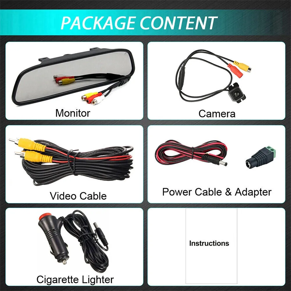 Car Backup Camera Kit 5 inch TFT LCD Monitor 170 Wide Viewing