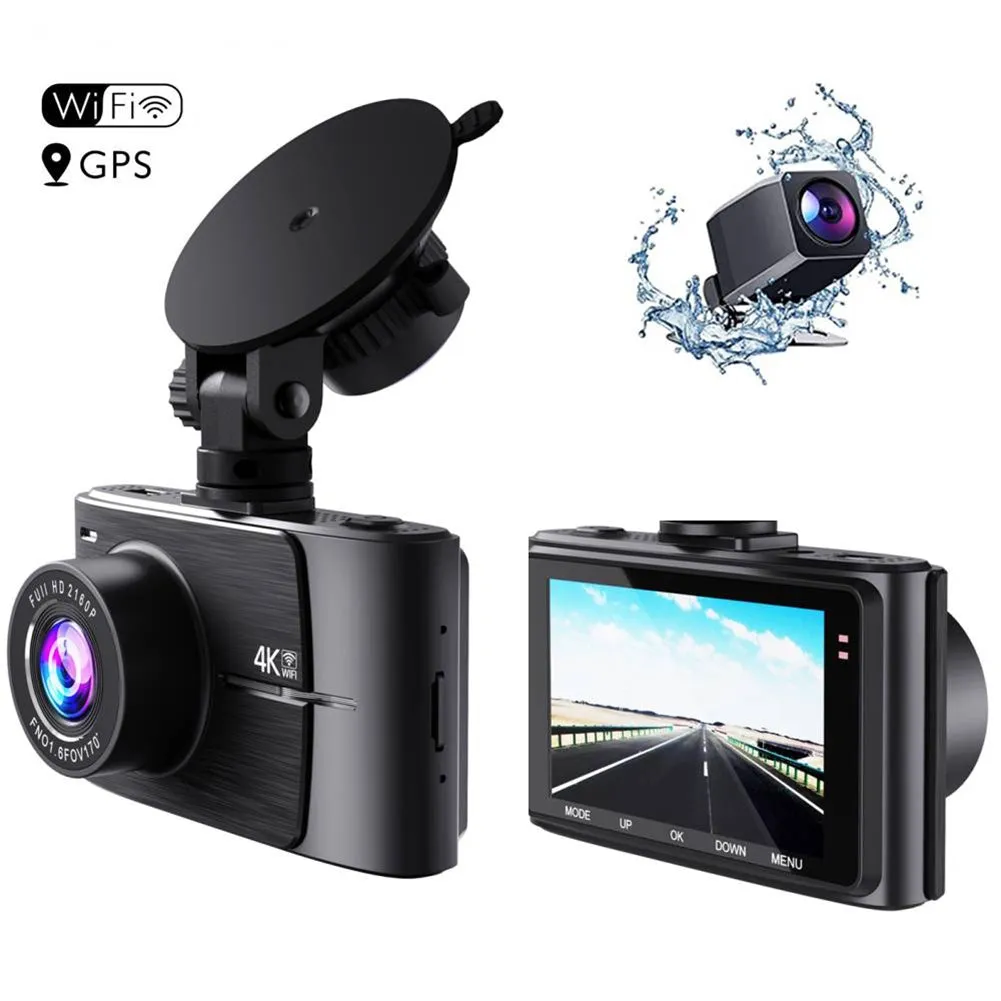 Car HD Driving Recorder 3-Inch 4k 1080p Dual Lens Wide-angle Dual