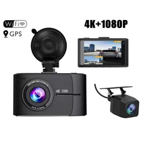 Car HD Driving Recorder 3-Inch 4k 1080p Dual Lens Wide-angle Dual